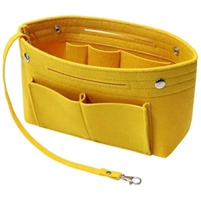 Image de Soyizom Felt Sac à Main Organisateur Liner Shaper Insert dans Un avec Porte clés pour Speedy Neverfull, 8 Couleurs (Jaune, Petit)