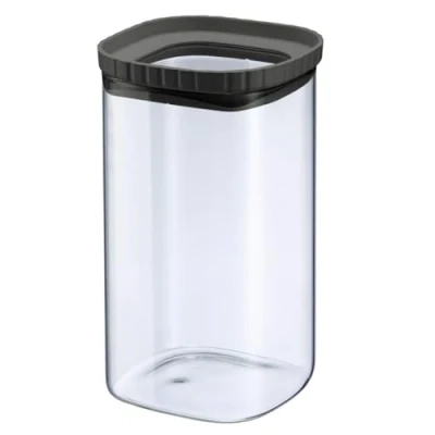 Image de Westmark Récipient en Verre avec Couvercle Silicone de Conservation Pratique Couvercle, Idéal pour Conserver les Pâtes, Épices, le Thé et Plus encore, Empilable 1,5 Litres