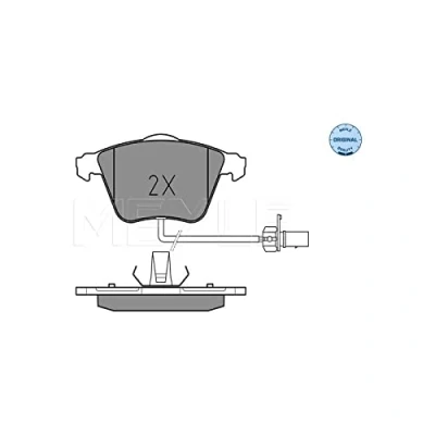 Image de MEYLE 025 237 6220/W Jeu de plaquettes frein ORIGINAL Quality Essieu Avant contact signal d&#039;usure inclus avec tôle anti bruit AUDI: A6 C5