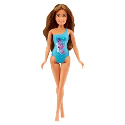 Image de MGA&#039;s Dream Ella Splash Poupée DREAMELLA mannequin de 29,2 cm dotée cheveux bruns, 1 maillot bain bleu &amp; graphique licorne coloré, encourage l’imagination, 3 ans +