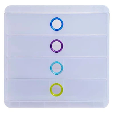 Image de Exacompta Réf. 314399D POP BOX Caisson 4 tiroirs fermés pour document A4+ Dimensions extérieures : Profondeur 34,70 x largeur 27,80 Hauteur 26,70cm Chromaline couleurs assorties