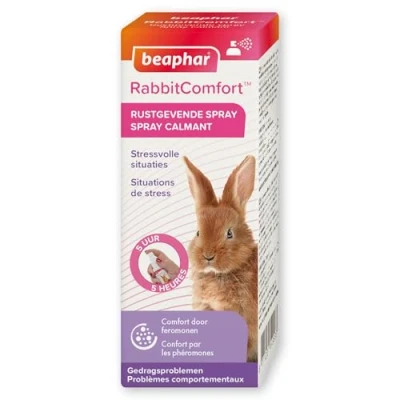Image de Beaphar RABBITCOMFORT Spray Calmant aux Phéromones pour Lapin Réduit Le Stress et Les Problèmes Comportementaux Prêt à l&#039;emploi Flacon 30 ML = 214 Pulvérisations