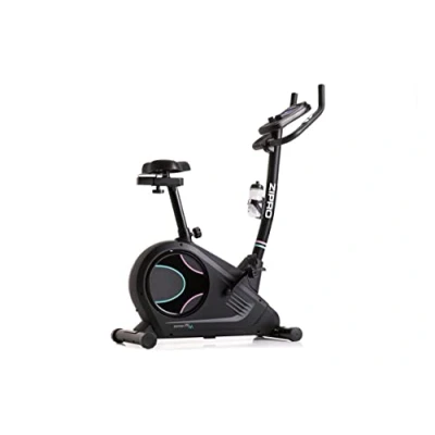 Image de ZIPRO Vélo d’Appartement FLAME WM, d’Intérieur pour Fitness et Sport à Domicile, écran LCD, Pulsomètre, Niveaux de Résistance, application iConsole + Kinomap, USB, Bluetooth, 150kg