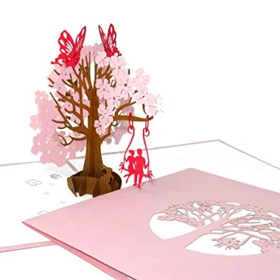 Image de carte de mariage 3D pop up pour comme cadeau, bon d&#039;achat et d&#039;invitation.