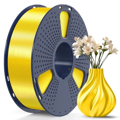 Image de SUNLU PLA Plus Silk Brillante Filament 1.75mm pour Imprimante 3D, PLA+ avec Finition Lisse et Soyeuse, Bon Rendu, Précision Dimensionnelle +/ 0.02mm, Bobine de 1kg(2.2lbs), Jaune