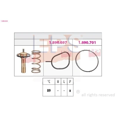 Image de FACET 7.8826 Thermostat d&#039;eau 89 Made in Italy OE Equivalent sans boîtier FORD: FIESTA 6, FOCUS 3, S Max Mk1, VOLVO: V40 3/5 portes, V70 S80 II