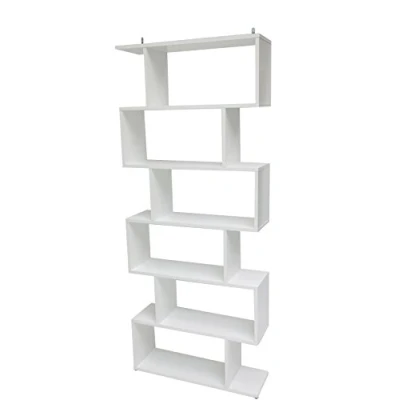 Image de Dmora Bibliothèque double face décorative et fonctionnelle, couleur blanc brillant, Dimensions 80 x 192 25 cm