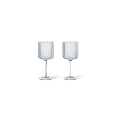 Image de Ferm Living Verre à vin rouge Ripple 32,5 cl Lot de 2 Clear