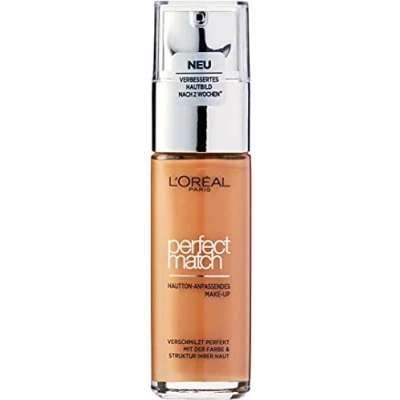 Image de L&#039;Oréal Paris Fond de teint liquide avec hyaluron et aloe vera Maquillage parfait N6.5.D/6.5.W Caramel doré 30 ml