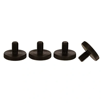 Image de PrecisionGeek Grande Tête Moleté Pouce Vis Acier Noirci M6 x 10mm Lot de 4