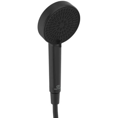 Image de Ideal Standard Alu+, Douchette à main en aluminium pour douche deux fonctions, Diamètre 10 cm, Noir Soie