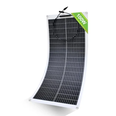 Image de ECO WORTHY Panneau Solaire Souple 12V 100W Flexible MONO, avec Câble de Recharge pour Camping Car, Bateau, Batteries