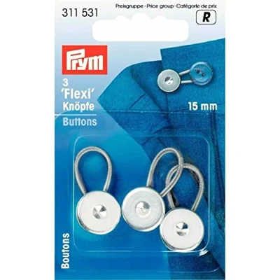 Image de Pym Silver Flex I Boutons (15 mm) avec Boucle 3 unité