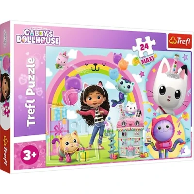 Image de Trefl Gabby&#039;s Dollhouse, Joyeux Gabi 24 Maxi Puzzles Grandes Pièces, Colorés avec des Personnages de Contes Fées, Créatif, Amusement pour Les Enfants À Partir 3 Ans