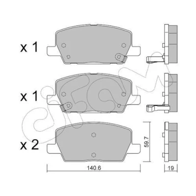 Image de CIFAM 822 1212 0 Jeu de plaquettes frein avec indicateur d&#039;usure OPEL: Mokka / X, VAUXHALL: X