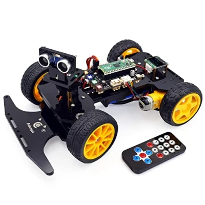 Image de Adeept kit de Voiture Intelligent pour Raspberry Pi Pico, Suivi Ligne, évite Les Obstacles, lumière colorée, écran OLED, Robot éducatif télécommandé STEM IR