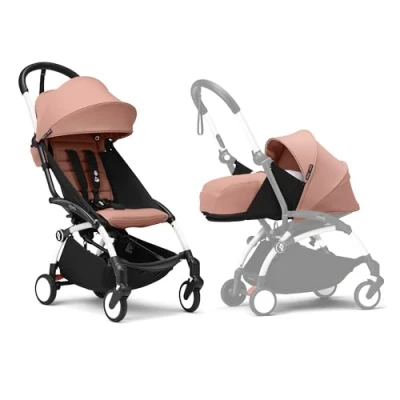 Image de Poussette Stokke YOYO3 avec pack nouveau né et couleur 6+ Comprend un cadre blanc, YOYO (Ginger) 0+