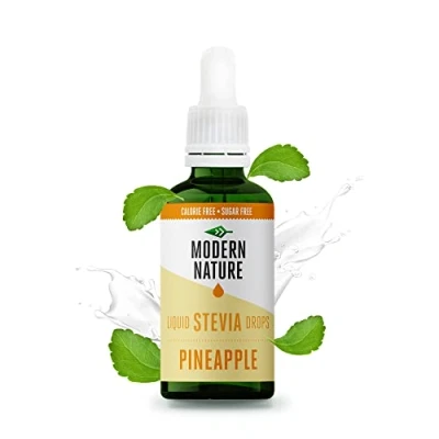 Image de Modern Nature Gouttes de Stevia Liquide Saveur Ananas Zero Calories et Sans Sucre Flavour Drops pour l&#039;Eau, The, Protein, Yogourt Keto Edulcorant Alternative Saine 50ml