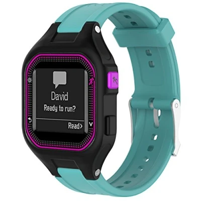 Image de Yikamosi Compatible avec Garmin Forerunner 25 Bracelets,libération Rapide Silicone Souple Fermoir en acier inoxydable Remplacement Bracelet pour Femmes,Menthe