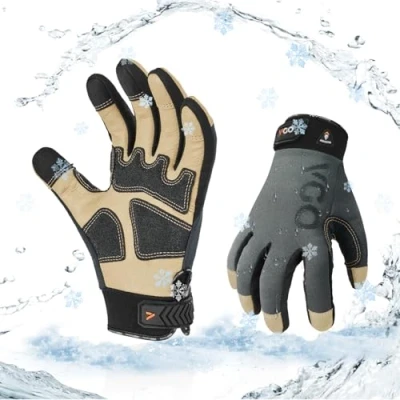 Image de Vgo... Gants de travail sécurité d&#039;hiver 0C / 32F, cuire porc, imperméables, réfrigérés avec doublure isolante mince 3M (PA7726FLWP)