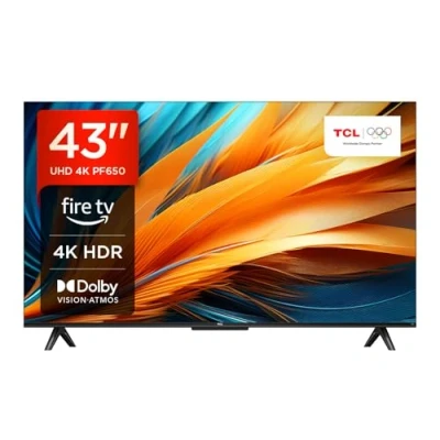 Image de TCL 43PF650 43 Pouces 4K Ultra HD, HDR TV, Smart LED Fire TV (Dolby Vision, Dolby Atmos, DTS, 10, Alexa intégré, Airplay2, Miracast)