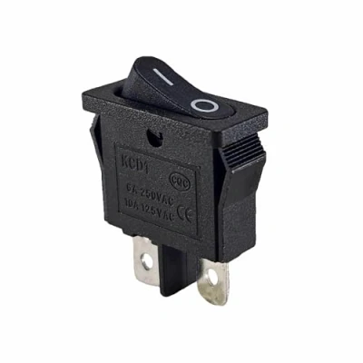 Image de Mini interrupteur à bascule, 7 x 19 mm, 2 broches, 250 V CA, 6 A, 12 20 A CC (6 V, 9 24 125 CA/C), ON OFF, noir, pour lampe de table