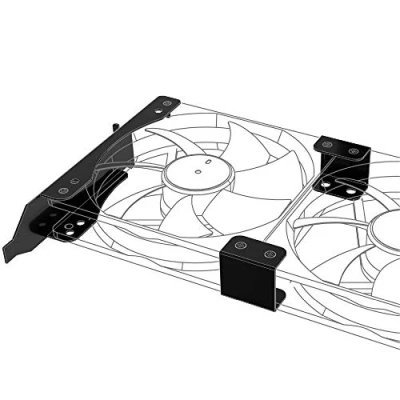 Image de Akasa Support PCI pour montage d&#039;un/deux ventilateurs de 120 mm double ventilateur GPU Rack boîtier Fer noir AK MX304 12BK
