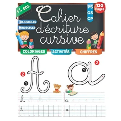 Image de Cahier d&#039;Ecriture Cursive: Apprendre à Former des lettres Cursives, d&#039;écriture et d&#039;activité Pour CP, Maternelle, Petite Section Grande