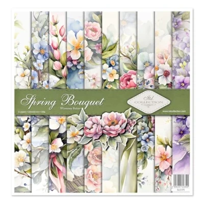 Image de ITD Collection Set de Papier découpage Scrapbooking 12 x Zoll, 310 320 mm, Dekorpapier 30 g/m² Scrapbook (SLS 075 Spring Bouquet)