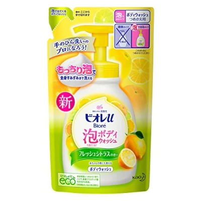 Image de KAO Biore u Body wash that comes out in foam Citrus Refill 480ml General Purpose (Biore II) Soap Wet your skin, take 1 2 pumps of foa