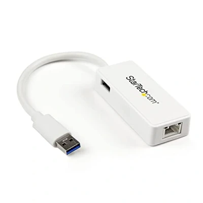 Image de StarTech.com Adaptateur USB 3.0 vers Ethernet Gigabit Carte Réseau Externe 1 Port RJ45 Blanc (USB31000SPTW)