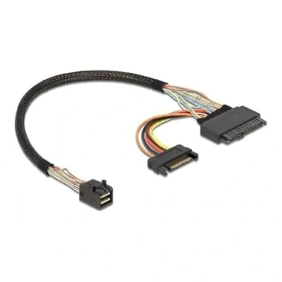 Image de DeLOCK Câble interne SAS Disque dur Mini 4x (SFF 8643) (M) pour alimentation SATA SFF 8639 30 cm noir