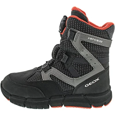 Image de Geox Garçon J Flexyper Boy B Abx Bottines, Black/Orange, 38 EU