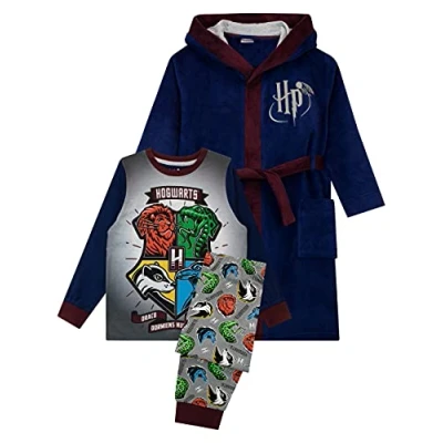 Image de Harry Potter Ensemble de Pyjamas Robe Chambre Garçon Hogwarts Bleu Marine 9 10 Ans