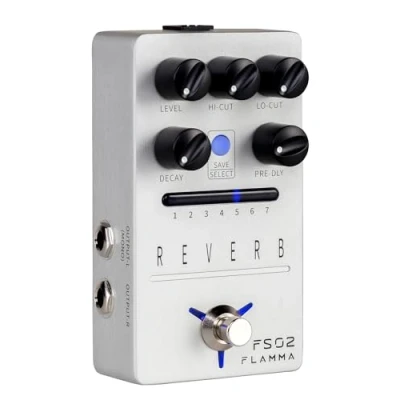 Image de Pédale de réverbération numérique pour guitare FLAMMA FS02 7 effets classiques avec contournement du tampon Trail On d&#039;effets stéréo Sliver