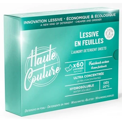 Image de HAUTE COUTURE Lessive en feuilles Efficacité maximale format pré dosé Transport Facile Ecologique d&#039;utilisation 60 lavages