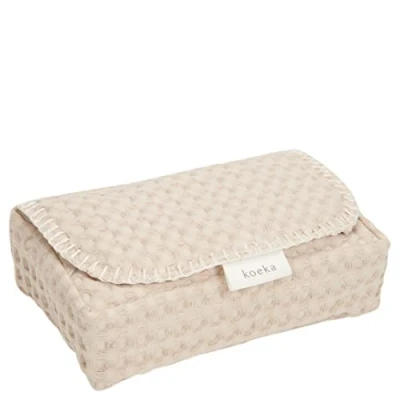 Image de Koeka Housse De Lingettes Humides Pochette Bébé Distributeur Rechargeable Antwerp Tissu Coton Beige Taille Unique