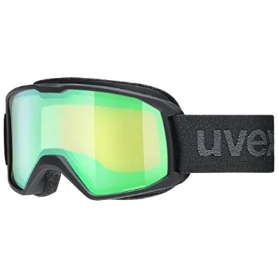 Image de Uvex Unisexe Adulte, Elemnt FM, masque de ski noir mat/vert LGL, taille unique