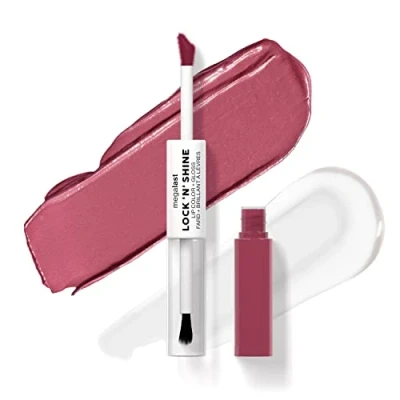 Image de Wet N Wild Megalast Lock N&#039; Shine, Brillant à Lèvres Double Face, Formule Enrichie en Vitamine E et Huile de Jojoba, Teinte Utaupia