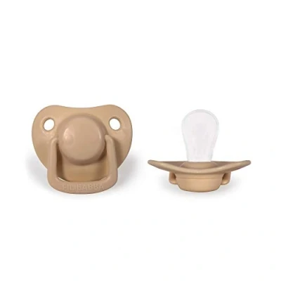 Image de Filibabba® Lot de 2 Tétines pour bébé en silicone dans belles couleurs mates adaptées à la mâchoire Design danois pièces avec boîte tétine (Doeskin, 0 6 mois)