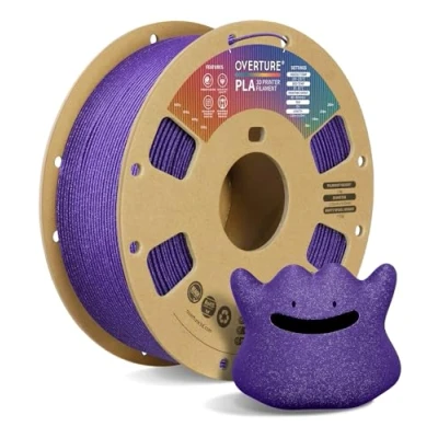Image de OVERTURE PLA Filament 1.75mm, 1kg Bobine (2.2lbs) 3D Drucker Filament, Précision Dimensionnelle +/ 0.02mm (Violet Étincelant)