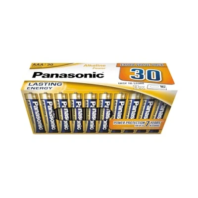 Image de Panasonic, Alkaline Power, AAA Piles alcalines, Lot de 30, Micro, LR03, 1.5V, Protection Anti Fuite, 7 Annees en Stock, pour télécommandes, balances, horloges, énergie Durable et fiable