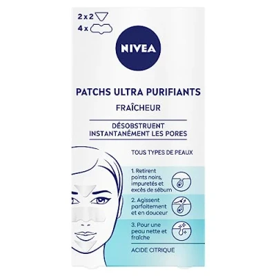 Image de NIVEA Patchs Ultra Purifiants Fraîcheur (1 x 6 patchs), enrichis en Acide Citrique anti points noirs &amp; impuretés, Nettoyants pour tous types de peaux