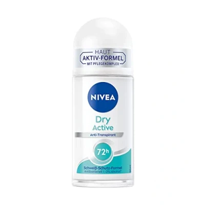 Image de NIVEA Dry Active Déodorant Roll on (50 ml), Anti Transpirant avec Schutz 72h et Dual Formel, mit femininem, frischem Duft