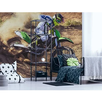 Image de Walltastic Papier peint Motocross FSC Multicolore 2,4 m de haut x 3 large Taille unique