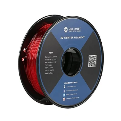 Image de SainSmart Red Flexible TPU 3D Printing Filament, 1.75 mm, 0.8 kg, Dimensional Accuracy +/ 0.05 mm