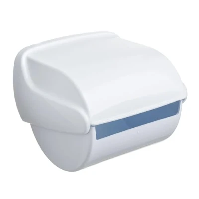 Image de TATAY Olympia Porte rouleau avec couvercle, en Polypropylene (PP), Couleur Blanc. Dimensions 15.3 x 13.5 cm