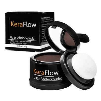 Image de KeraFlow Concealer pour cheveux épaissir les cheveux, make up résistant à l’eau, masquer racines 4g (châtain moyen)
