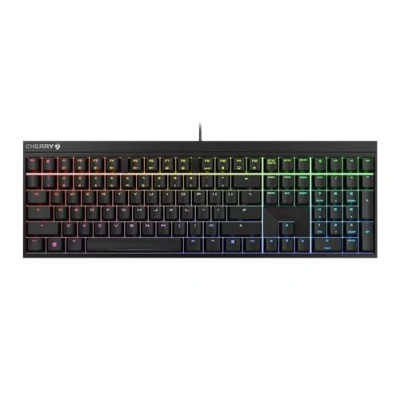 Image de CHERRY MX 2.0S, Clavier de gaming mécanique avec rétro éclairage RGB, Disposition allemande (QWERTZ), Conçu en Allemagne, Original RED Switches, Noir