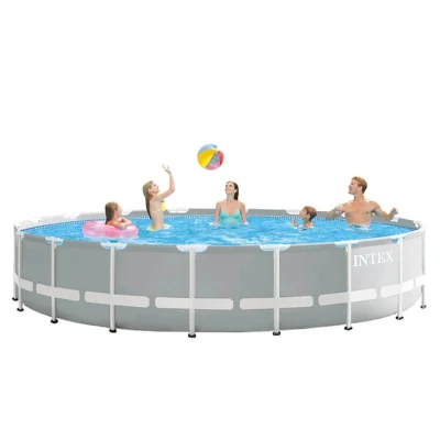 Image de Piscine Intex Prism Frame Ø549 x 122 cm Gris Acier Filtre à cartouche